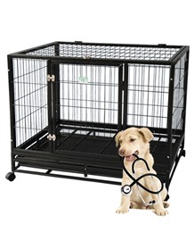 方管鋼絲狗籠子噴黑塑 YD057B PP底盤